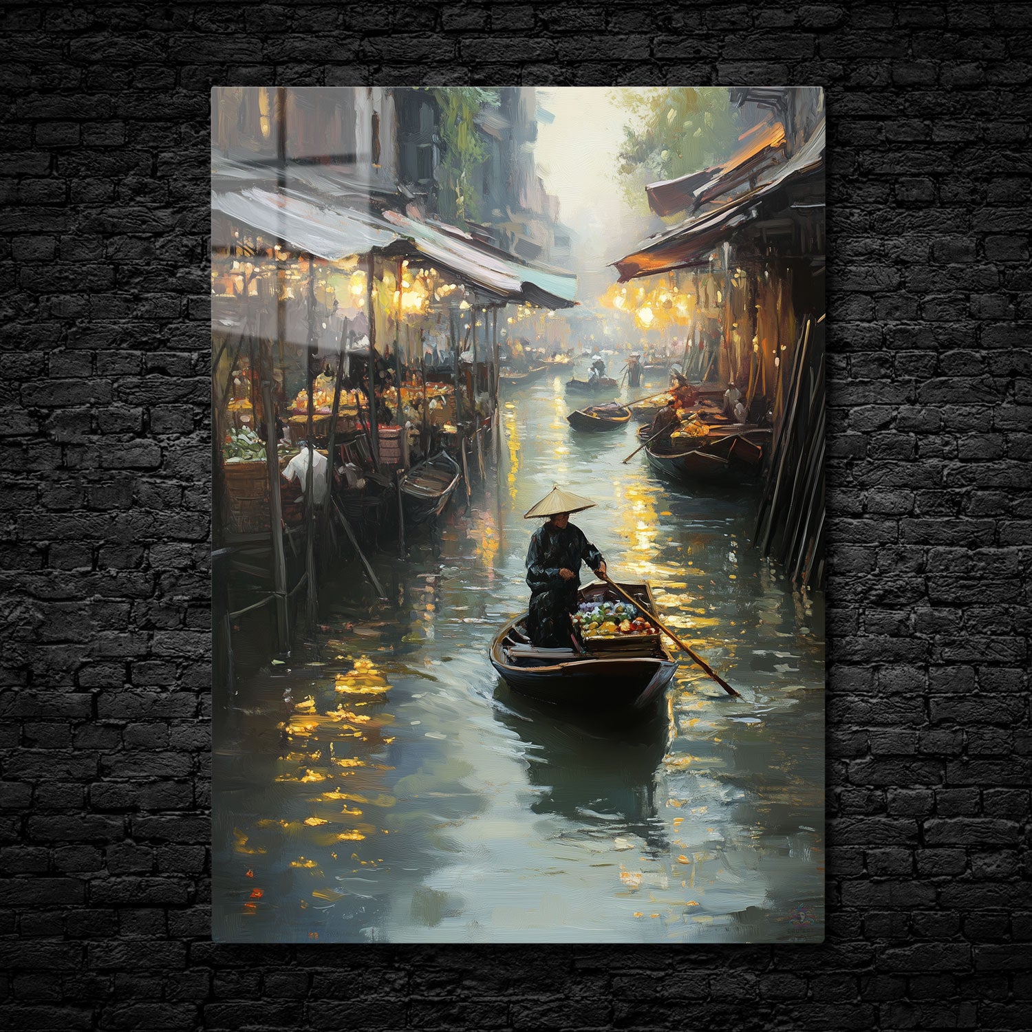 Twilight Market Passage - Metal Print