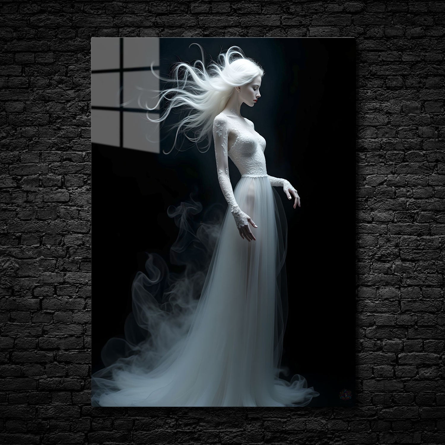 "Ghostly Elegance" captures a haunting beauty, where ethereal grace meets a haunting presence.