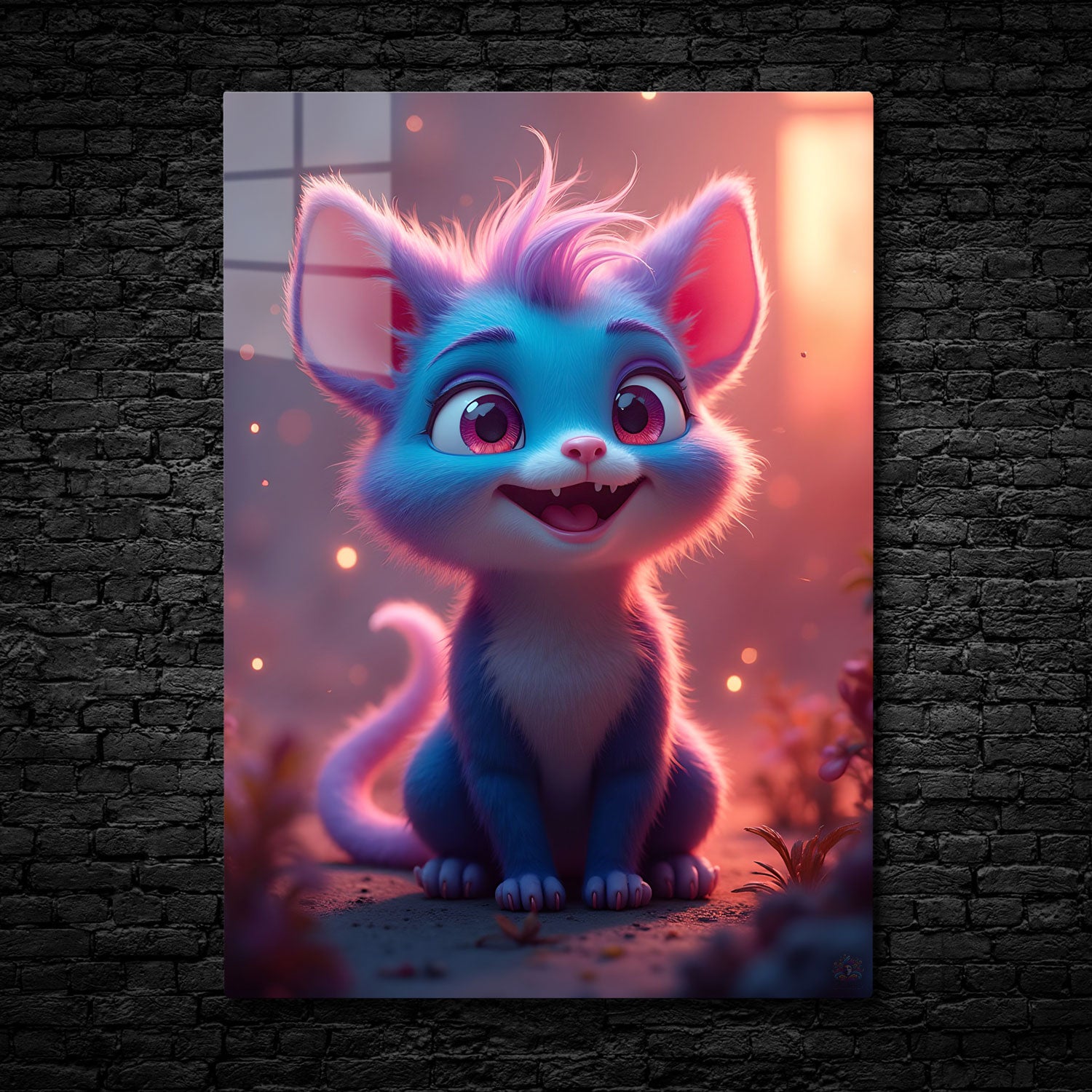 "Sparkle Paws" is an enchanting portrayal of a cheerful, wide-eyed creature radiating joy and innocence.