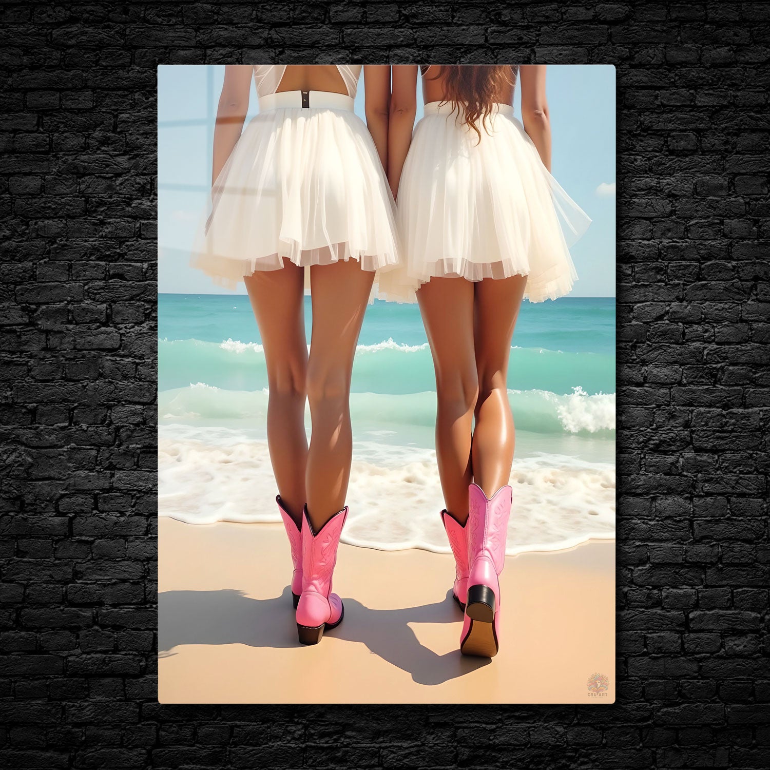 Beachside Cowgirls captures the playful fusion of country charm and coastal beauty. 