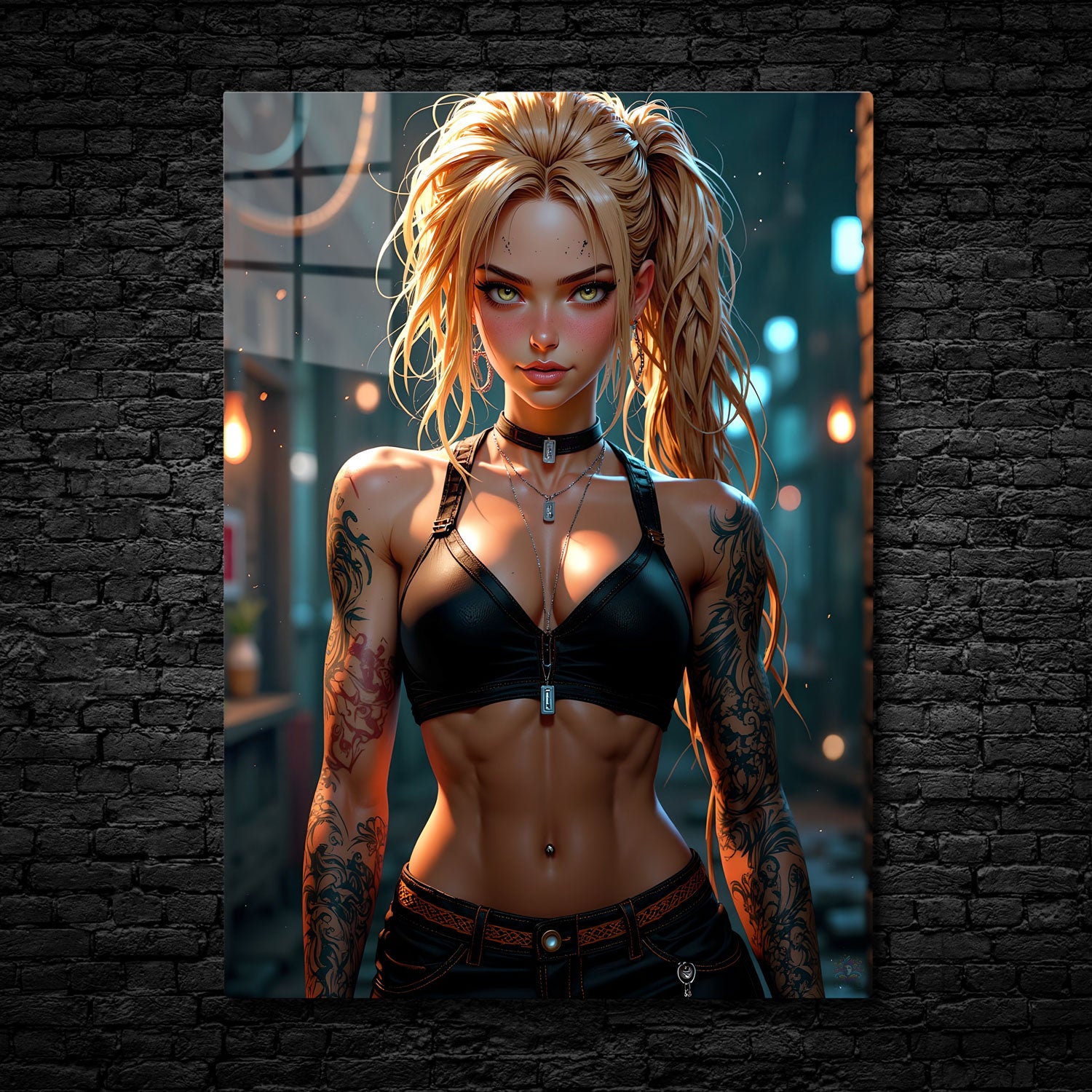 Urban Warrior: Strength in Shadows - Metal Print