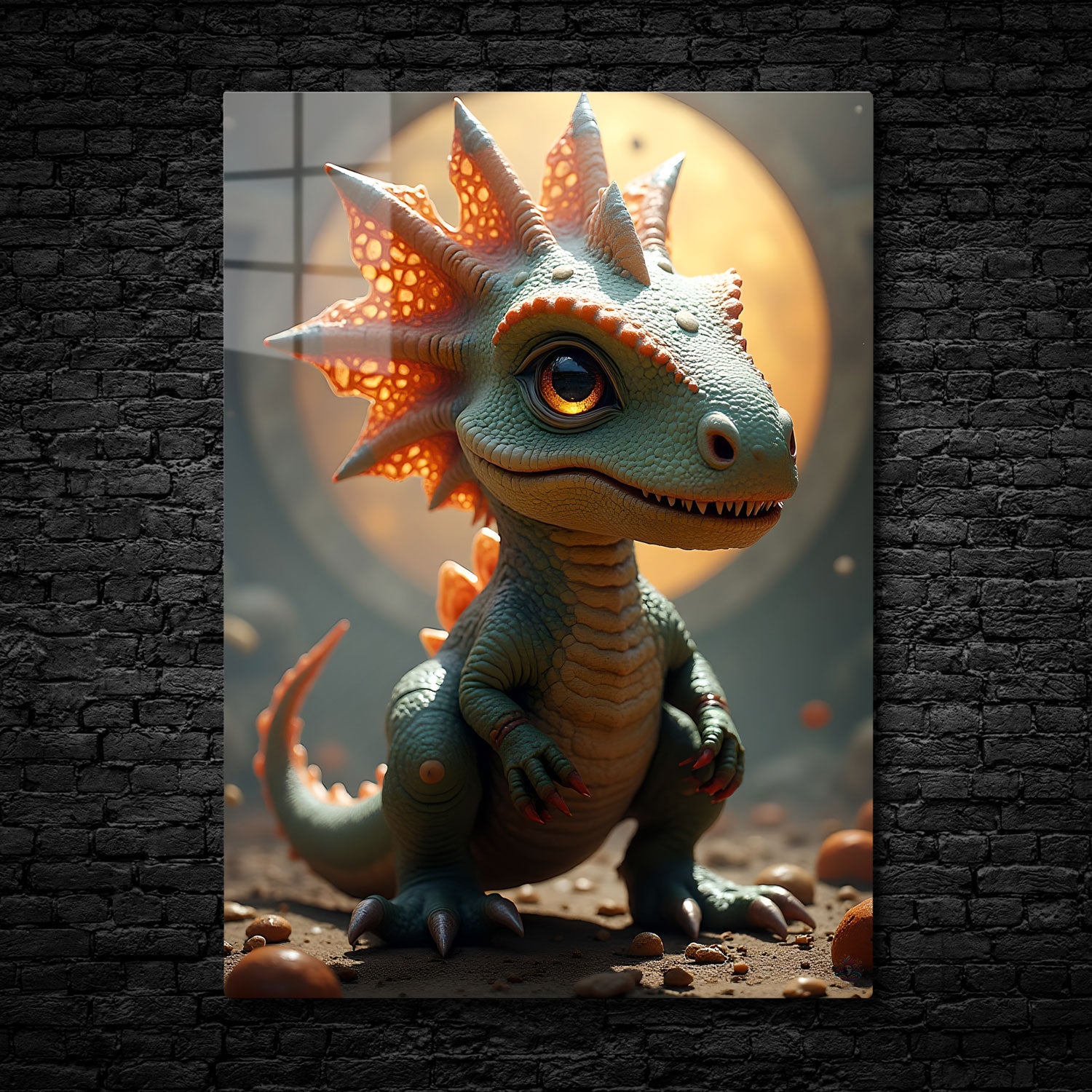 Meet Ember, a young dragon destined for greatness! With glimmering emerald scales and glowing orange spines that light up like embers at dusk, this hatchling carries an aura of both mystery and power. Ember’s large, curious eyes are filled with the wisdom of ancient dragon lineage, but his heart is still playful and adventurous.