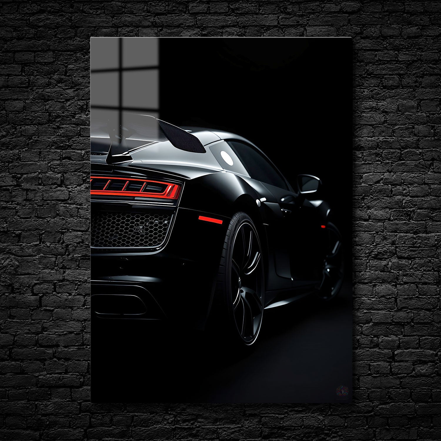 Cloaked in darkness, this sleek sports car stands as a silhouette of power and precision. The glossy black body reflects just enough light to accentuate its aerodynamic curves and sharp lines, while the glowing red taillights cut through the shadows with an air of mystery. The large rear wing and aggressive rear diffuser hint at the car’s track-ready capabilities, promising blistering speed and handling. "Shadow Speed" embodies stealth and dominance, capturing the essence of a high-performance machine desig