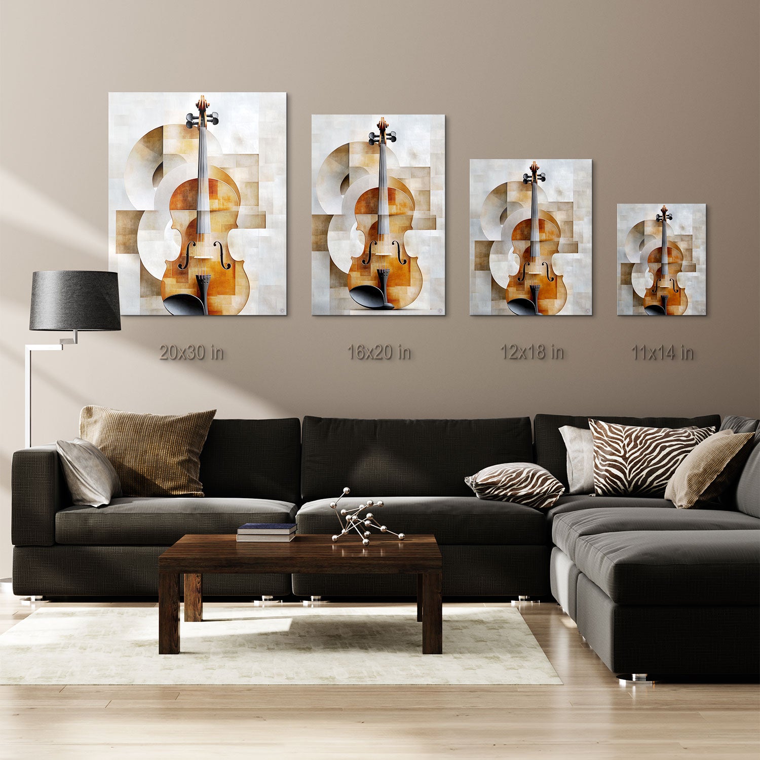 A harmonious blend of tradition and modernity, this piece is ideal for music aficionados and art lovers - Metal Print Sizes